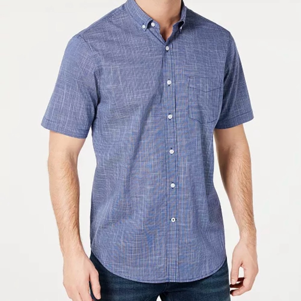NWT Club Room Casual Blue Button Down Shirt